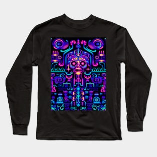 Blacklight Huichol art onix Poster Long Sleeve T-Shirt